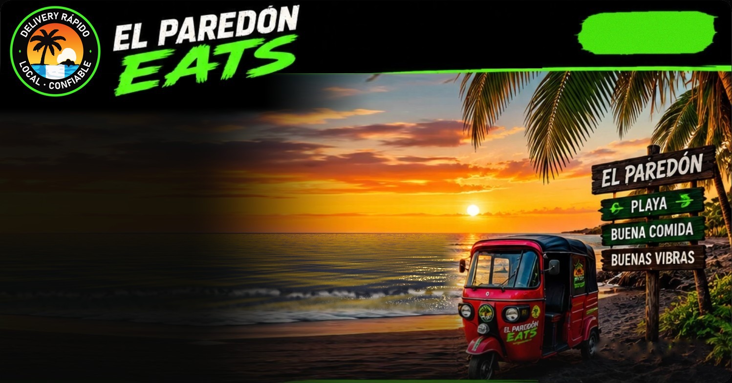El Paredón Eats — Hungry? Order food. We bring it to you. Food delivery by tuk-tuk in El Paredón, Guatemala.